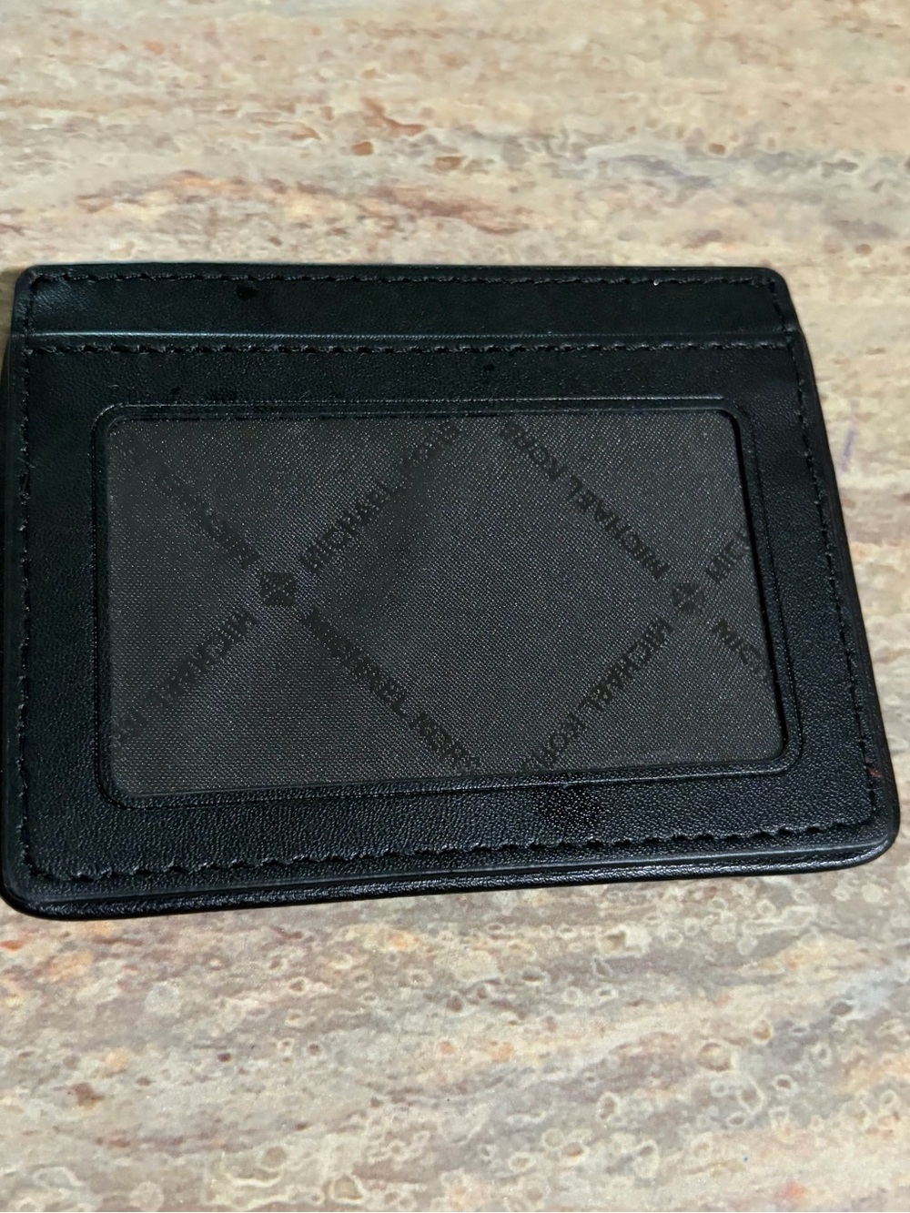 NWOT Michael Kors Black and White Patterned Geometric Card Holder with Gold Logo - Picture 2 of 11